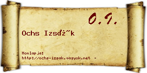 Ochs Izsák névjegykártya
